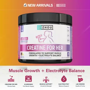 Zhou Creatine for Her Powder Supplement for Active Women – Creatine Monohydrate Blend with L-Carnitine & Electrolytes for Workout Performance & Muscle Support