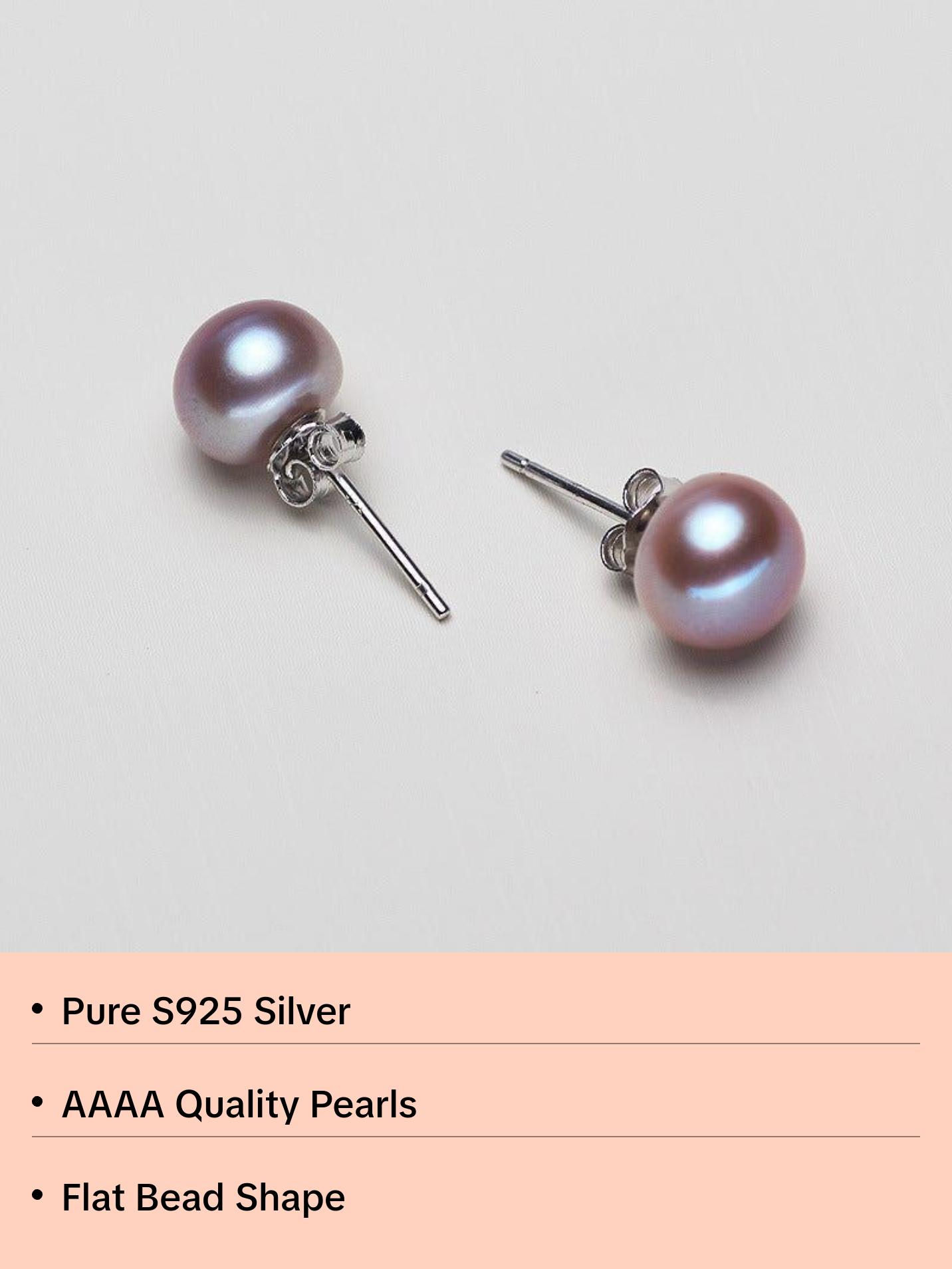 Simple S925 Silver Freshwater Pearl Earrings