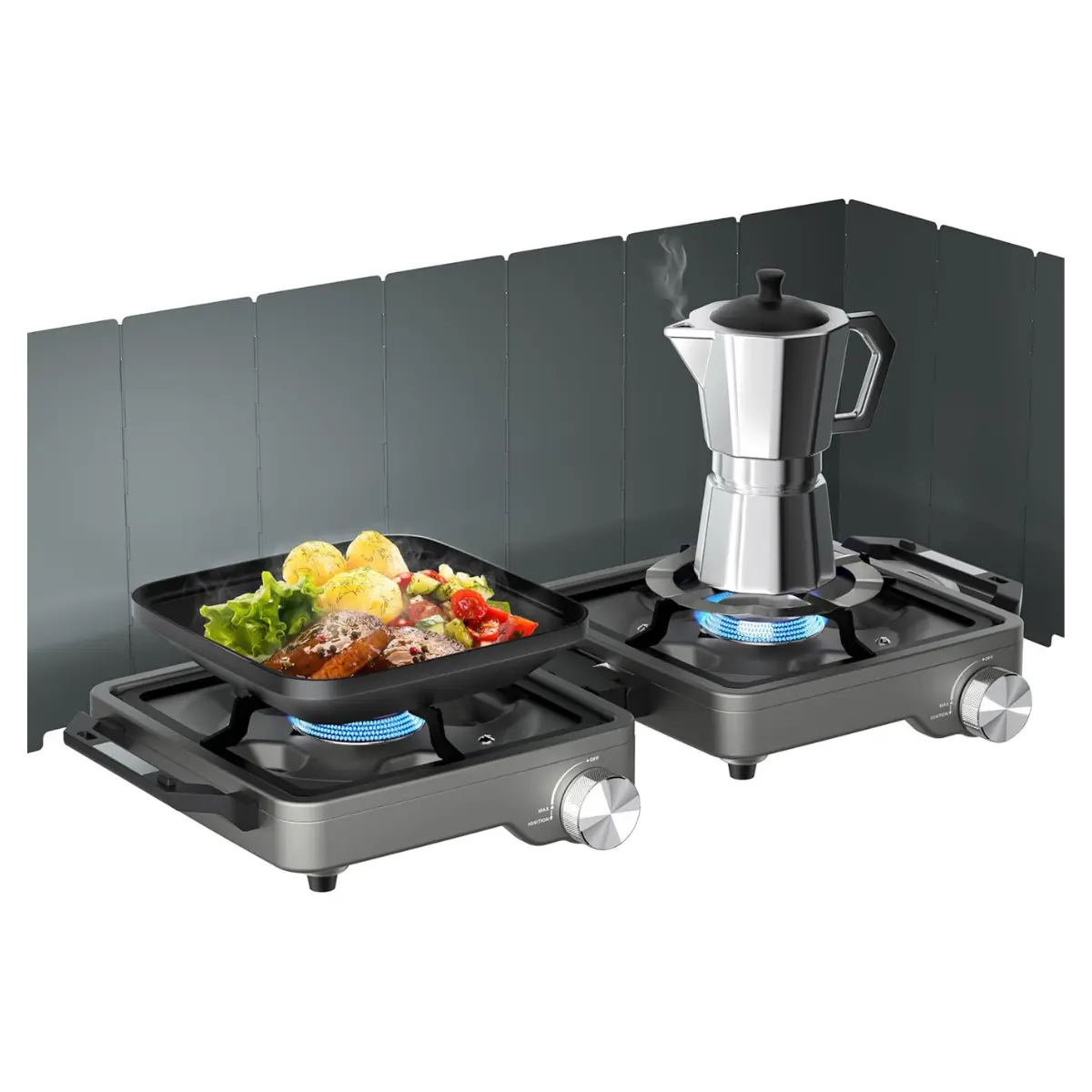 Foldable 2 Burner Camping Stove 27000 BTU – Portable Propane Camping Stove with Windshield & Carry Bag for Outdoor Cooking, Camping, BBQ, Tailgating #TikTokShopDealsforYouDays