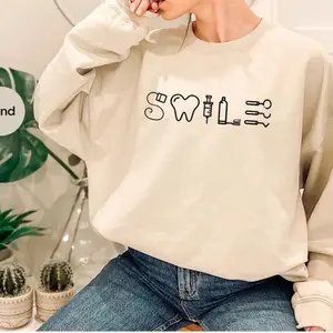 Dental Assistant Sweatshirt, Dental Sweater, Dentist Long Sleeve Tee, Dental Hygienist Gift, Dental Student Gift, Cute Tooth Hoodie