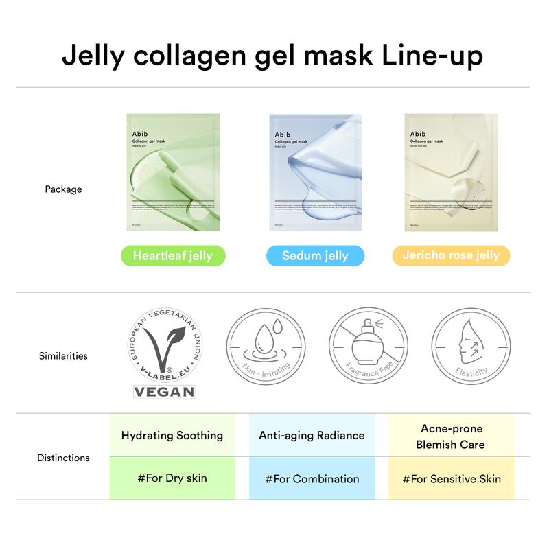 [Abib Official] Abib Collagen Gel Mask Heartleaf (4P) for glowing skin｜Korean Vegan Collagen, Overnight Hydrogel Mask, Soothing and Calming