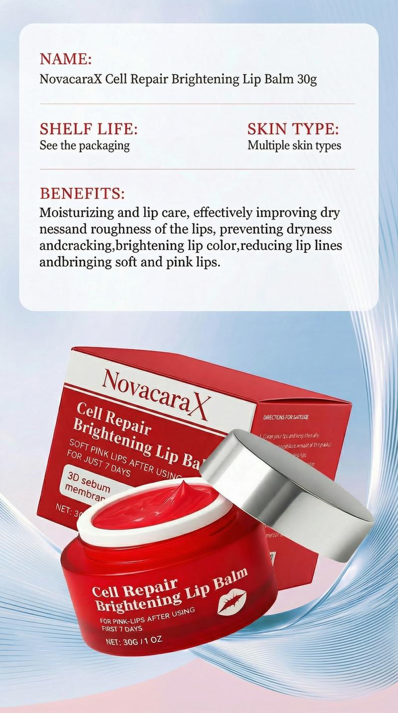 NovacaraX Cell Repair Brightening Lip Balm, 30g/1oz – Fades Lip Pigmentation & Smoker’s Lips, Brightens Dark Lips, Softens and Protects NovacaraX Cell Repair Brightening Lip Balm, 30g/1oz – Fades Lip Pigmentation & Smoker’s Lips, Brightens Dark Lips, Softens and Protects