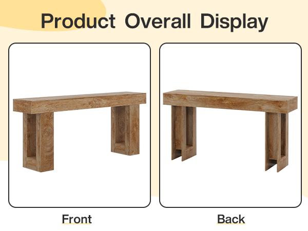 【Live Only】Tribesigns Farmhouse Console Table 63-Inch Long Narrow Sofa Table Behind The Couch Wooden Rectangular Entryway Table for Entrance Hallway Living Room Natural Finish - Interior Decor
