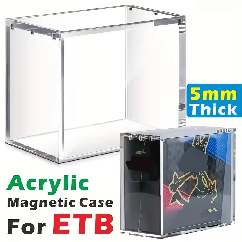 5mm Thick Acrylic Stackable Display Case for Elite Trainer Box ETB High-Quality Rectangular Storage Box with Secure Magnetic Closure Transparent Durable for Trading Cards Collectibles Sports Memorabilia