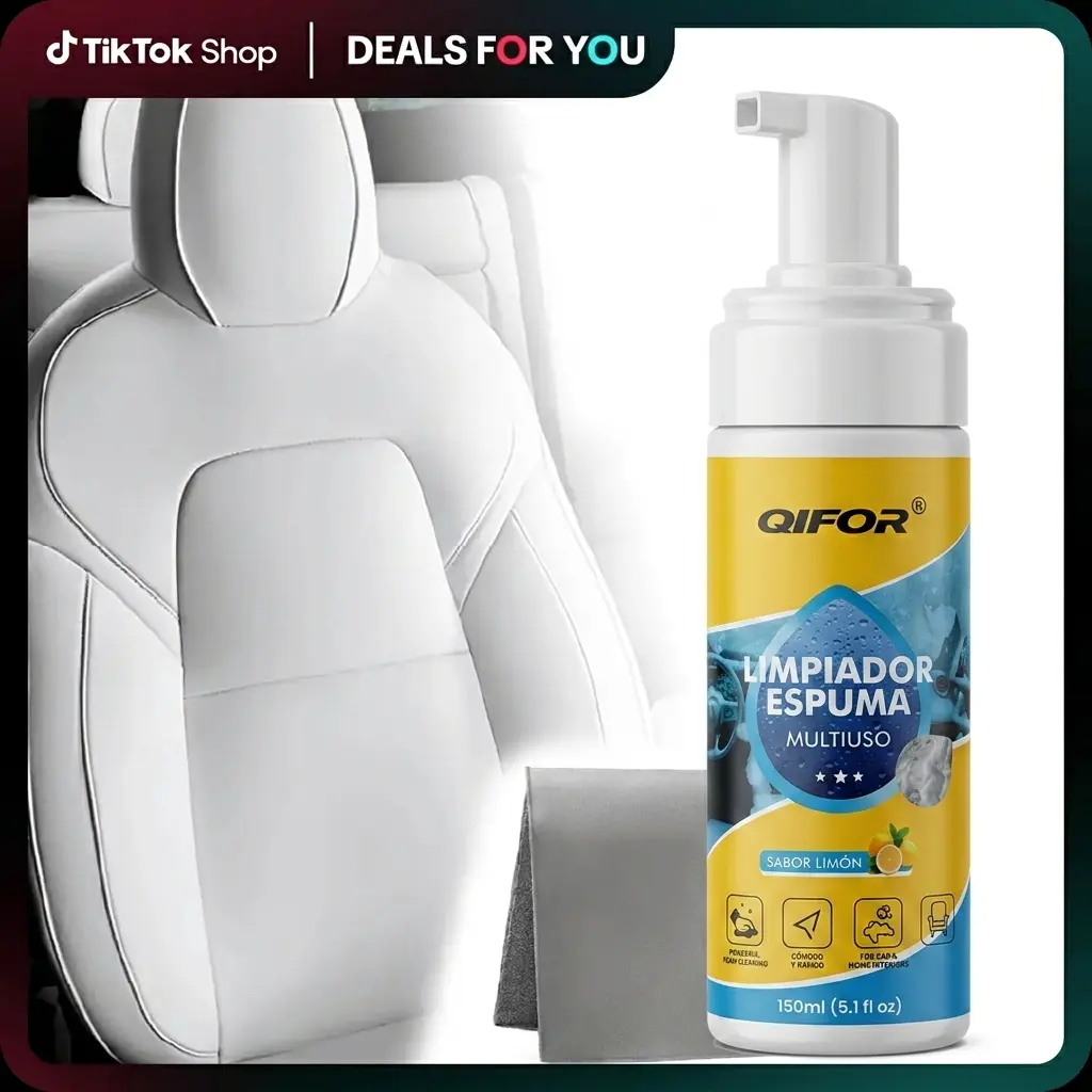 QIFOR 4-in-1 Multi-Enzyme Foam Spray Cleaner - Heavy Duty Deep Cleaning House & Car Detailing Products, Stain Removal for Car Interior & Sofa,outdoorfun Car Detailer