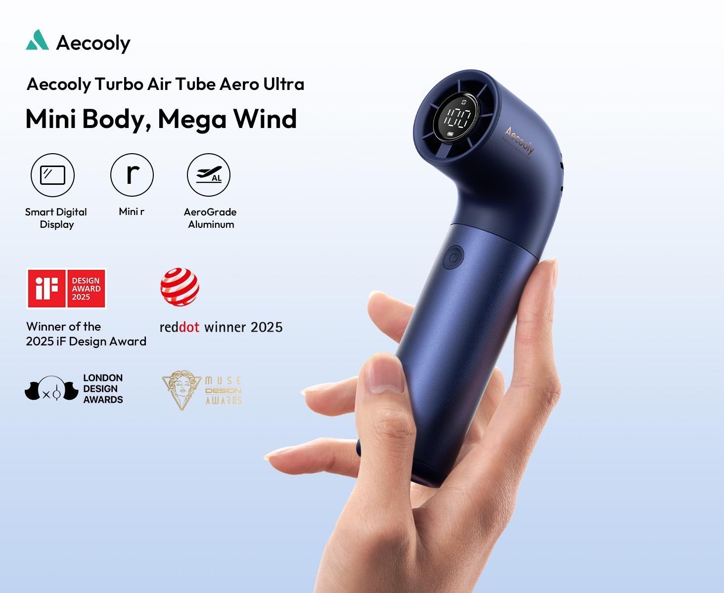 Aecooly Aero Pro Portable Handheld Turbo Fan,19000 RPM Mini Fans,6-Speed,Pocket Fan with Aluminum Case,Rechargeable,for Travel,Outdoor,Household Items, Summervibes，dealsforyoudays