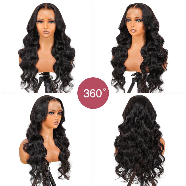[Free Upgrade] West Kiss 250% Density Body Wave 13x6 Lace Front Wig Human Hair Pre Plucked with Natural Hairline Pre Bleached Human Hair Wig