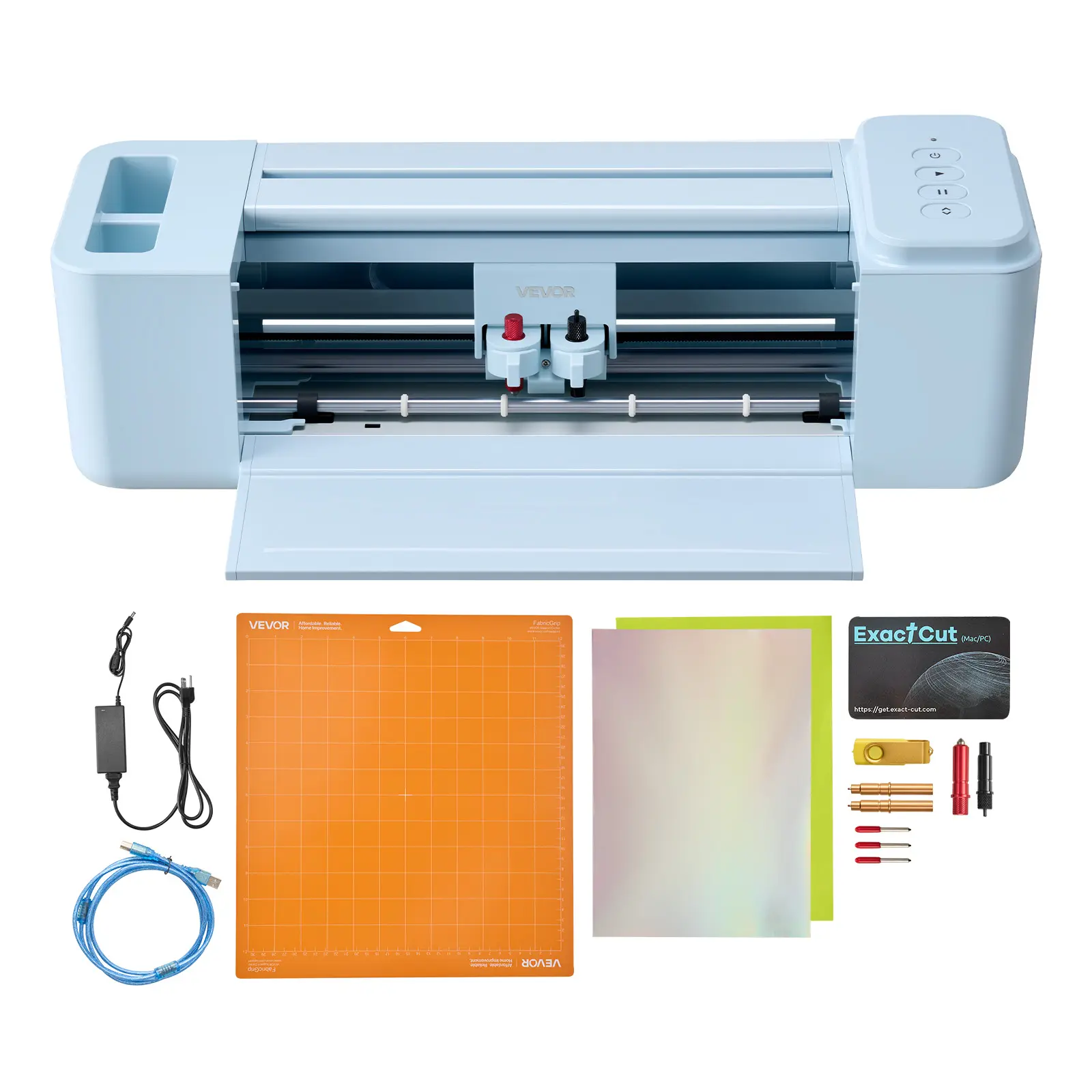 VEVOR Wireless Vinyl Cutter Machine, 12 in Button-Controlled Device with 20000+ Built-in Design Resources, Multi-Platform Compatible with Mac, Windows, Android, iOS, Supports Heat Transfer Paper & Vinyl, for Custom Crafts Cards, Home Decor, Vinyl Cutting