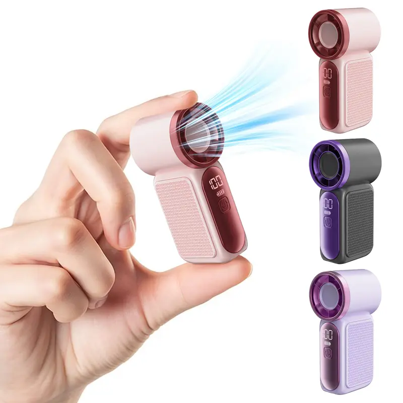 Women's Mini Handheld Cordless Portable Cooling Fan - 6-Speed Turbo Mode, LED Display, USB Rechargeable, Cool Gadgets with Purse-Size Coolness, Mom Gifts for Travel, Makeup & Outings (Household Appliances)