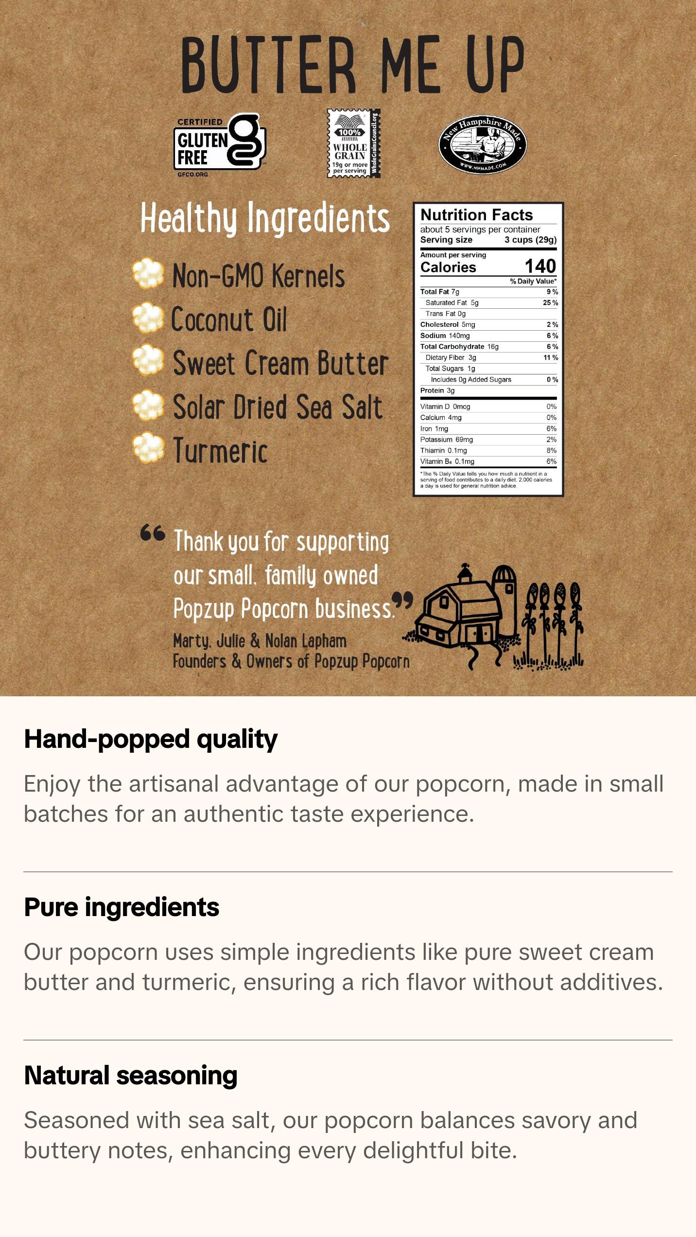 3 Butter Me Up Popcorn Bags - Family Size