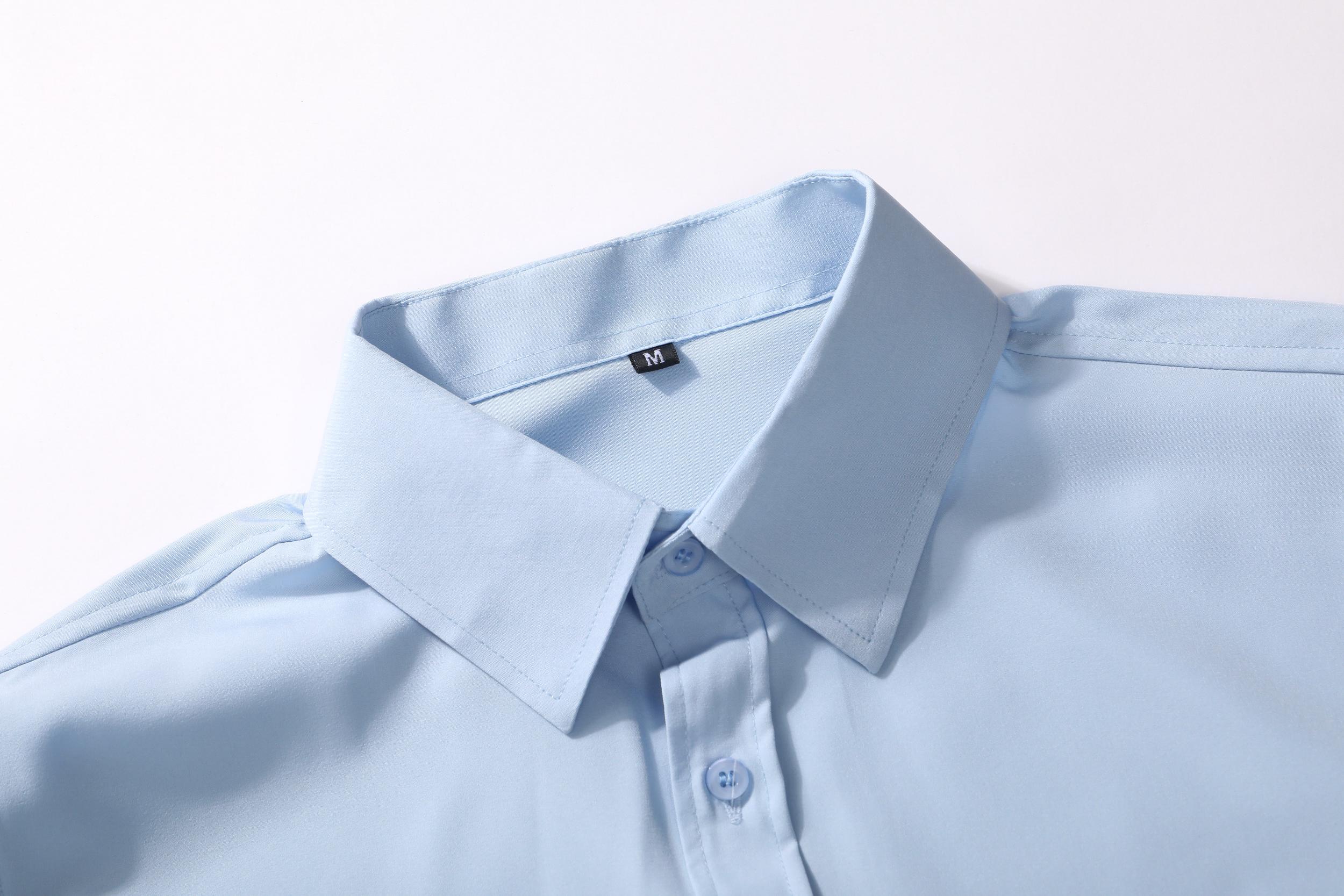 Men's long-sleeved dress shirt, modern slim-fit version, wrinkle-proof casual business button-down shirt, suitable for work commuting lining, basic style, men's top