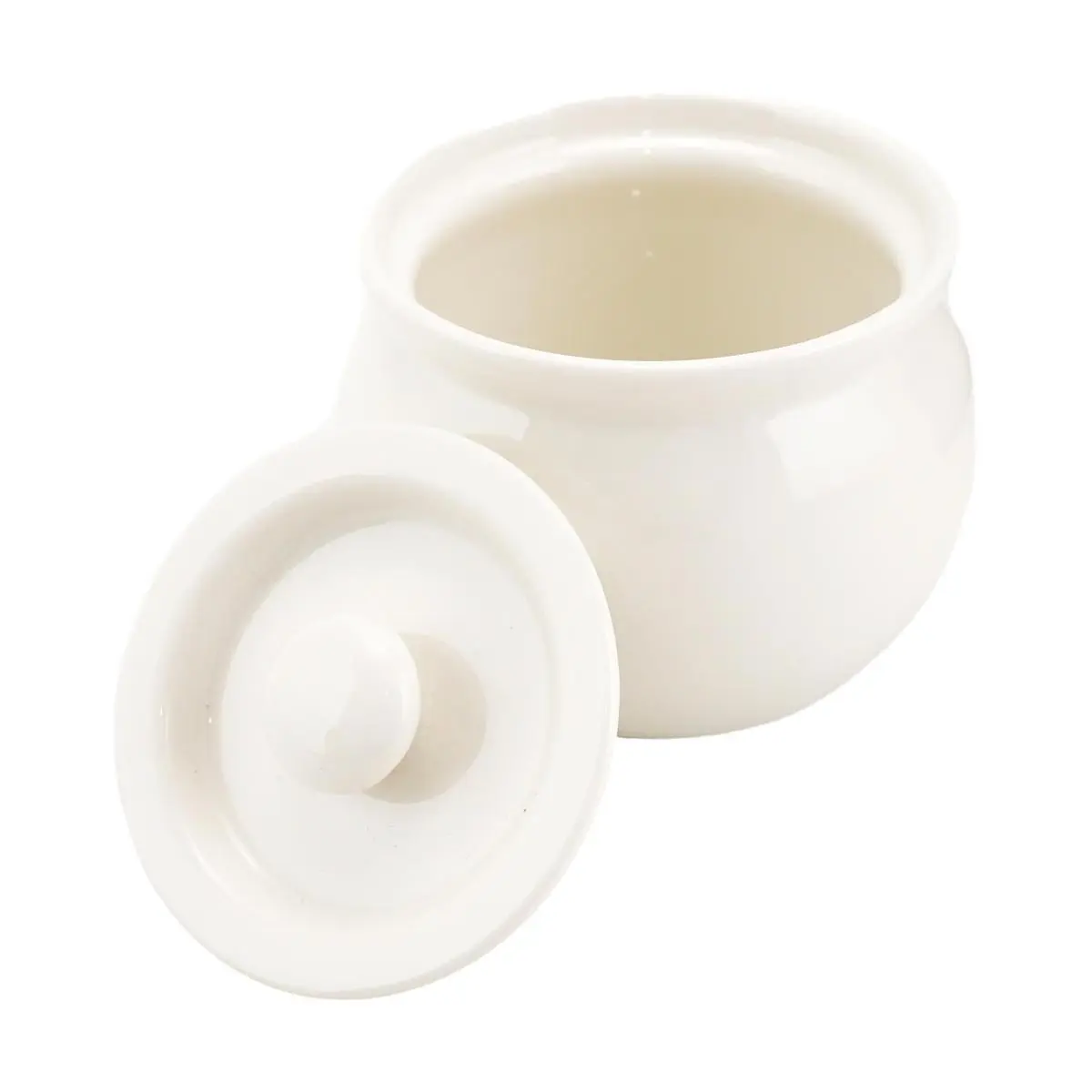 Golden Lion Ceramic Stew Pot Small White 350ml - 10.2x10.2x8cm, Ideal for Soups, Steaming, and Double Boiling