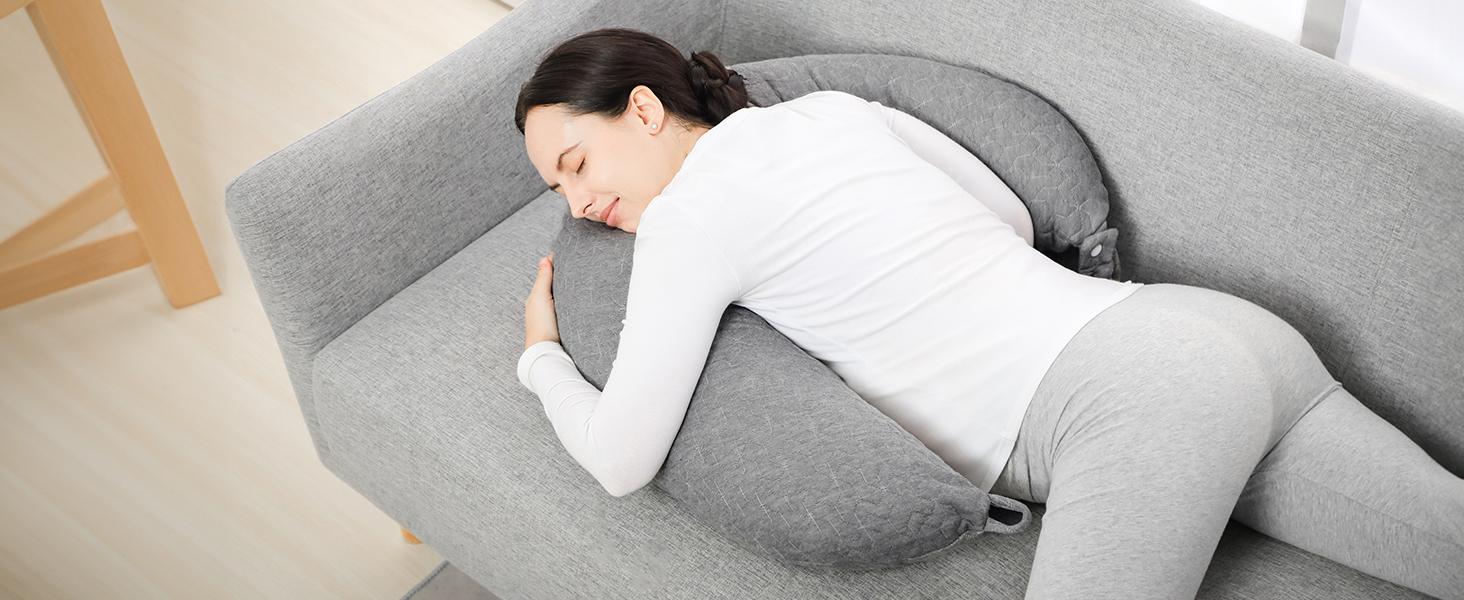 Yoofoss Pregnancy Pillows for Sleeping, 2 in 1 Adjustable Nursing and Maternity Pillow for Pregnant Women, Comfort Natural Fiber Body Pillow for Pregnancy, Arm Neck Belly Support, White Yoofoss Pregnancy Pillows for Sleeping, 2 in 1 Adjustable Nursing and Maternity Pillow for Pregnant Women, Comfort Natural Fiber Body Pillow for Pregnancy, Arm Neck Belly Support, White