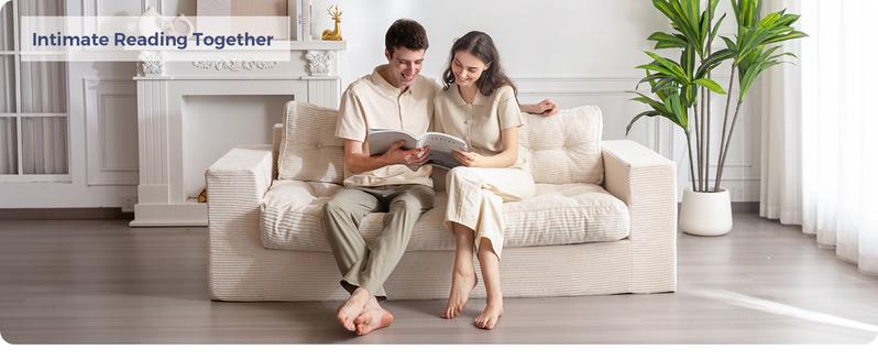 MAXYOYO 3 Seater Couch for Living Room, Boneless Couch with Tufted Cushion & Backrest, Upholstered Floor Sofa with Armrests, Sofa in A Box, No Assembly Required MAXYOYO 3 Seater Couch for Living Room, Boneless Couch with Tufted Cushion & Backrest, Upholstered Floor Sofa with Armrests, Sofa in A Box, No Assembly Required