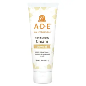 Carlson A-D-E, Hand & Body Cream, Unscented, 4 oz (113 g)