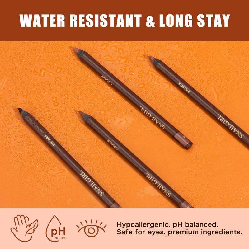 Waterproof Eyeliner Pencil - Long-lasting, Sweat-proof, Smudge-proof & Transfer-resistant - Cream Mousse Texture - Intensifies Eye Color - Doesn't Easily Flake or Clump