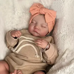 Reborn Kiss-19inch/48cm Reborn Baby Doll with Soft Vinyl Limbs & Cloth Body - Already Painted Levi Newborn Doll Suitable for Collectors, Role-Play, Visible Veins, Realistic Skin Texture, Realistic Weighted Newborn Baby Dolls Poseable sleeping toy