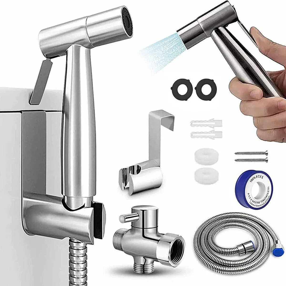 Bidet Sprayer for Toilet, Stainless Steel Bidet Sprayer Kit, Easy Install Toilet Bidet Attachment for Personal Hygiene and Cleaning, Toilet Bidet Sprayer with Bidet Hose for Feminine Wash,#SummerVibes