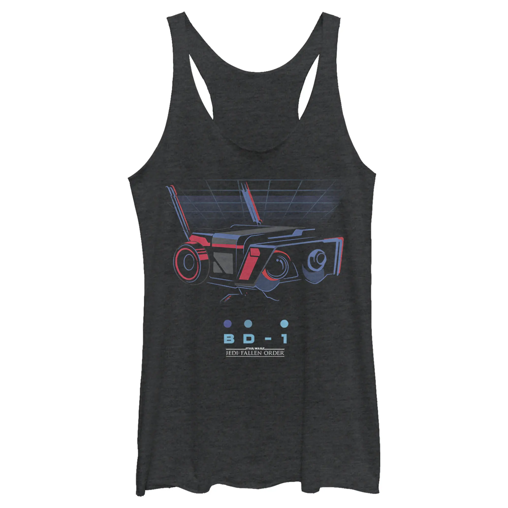 Women's Star Wars Jedi: Fallen Order Retro BD-1 Droid Printed Casual Fashion Lady Racerback Tank Tee