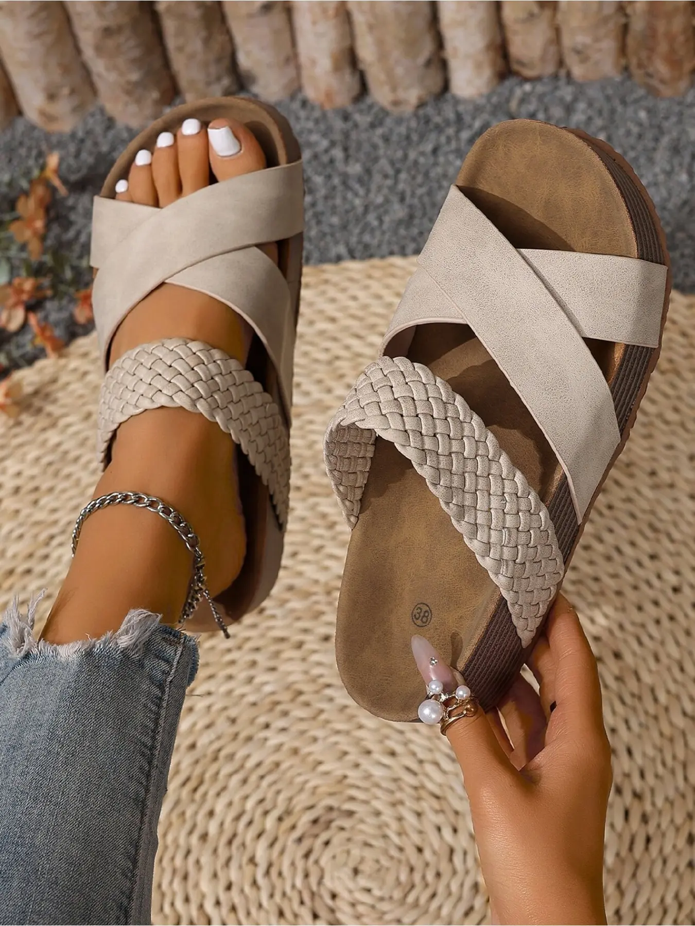 Women's Retro Sporty Holiday Sandals, Casual Wedge Sandals, Daily Wear Sandals, Thick Wedge Sole Breathable Mesh Summer Walking Shoes