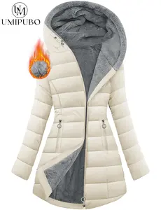 UMIPUBO Winter Women's Winter Windproof Fur Warm Slim Fit Down Jacket - Waterproof Long Ski Coat for Commuting