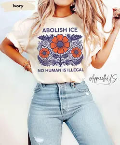 Floral Abolish ICE Shirt, No ICE Shirt, Abolish ICE Apparel, No Shirt, No Maga Shirt, No Fascism Shirt