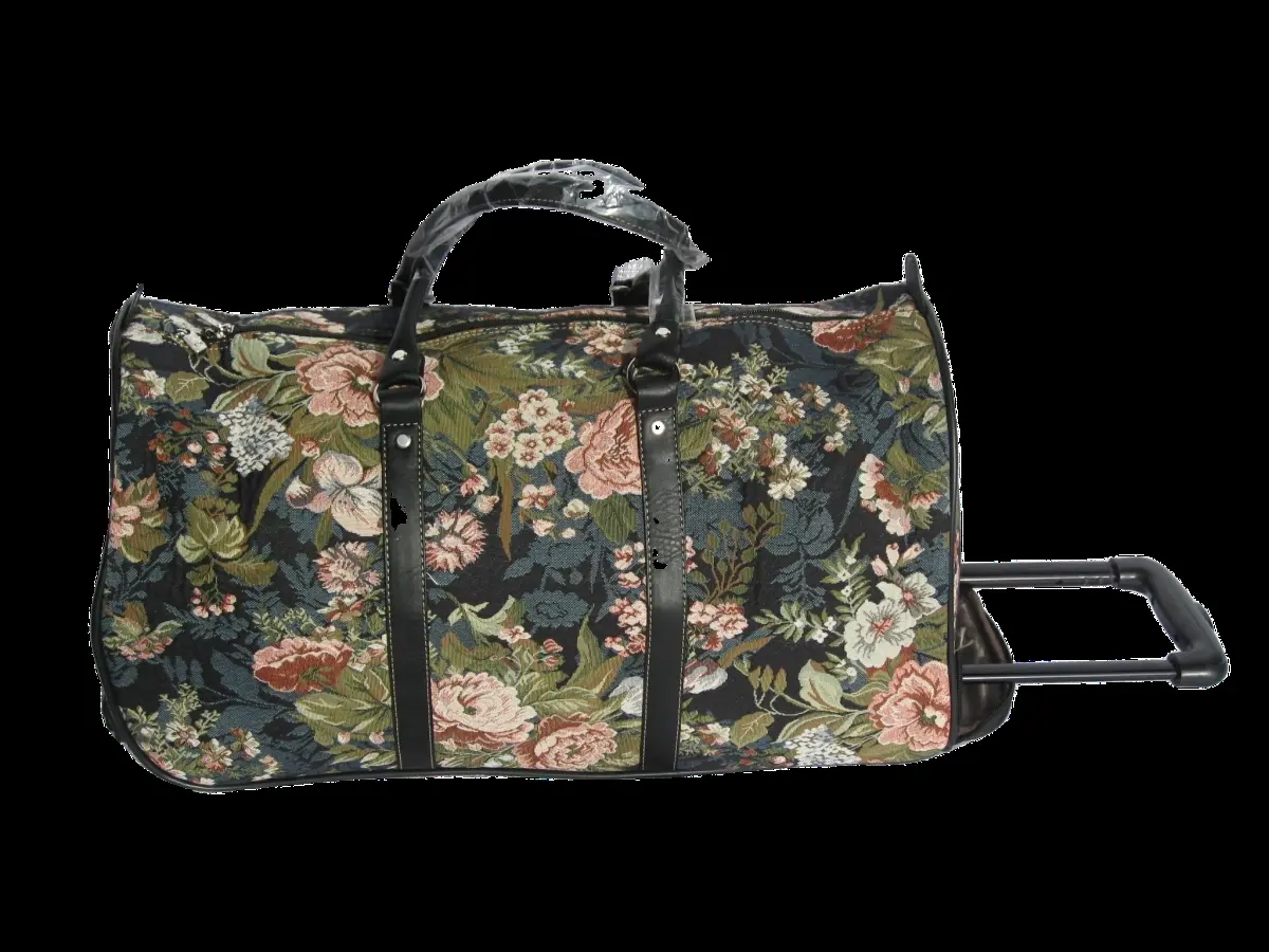Sinobrite 27527T-Blossom Tapestry Duffle Bag with Handle & Wheels - Blossom