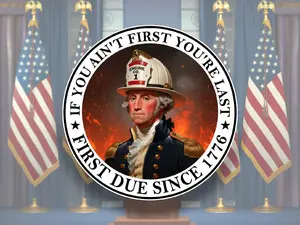 George Washington First Due (two decals sized 2.5") Firefighter Sticker