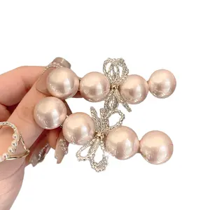 Pearl & Rhinestone Beaded Hair Clip – French Vintage Style for Women