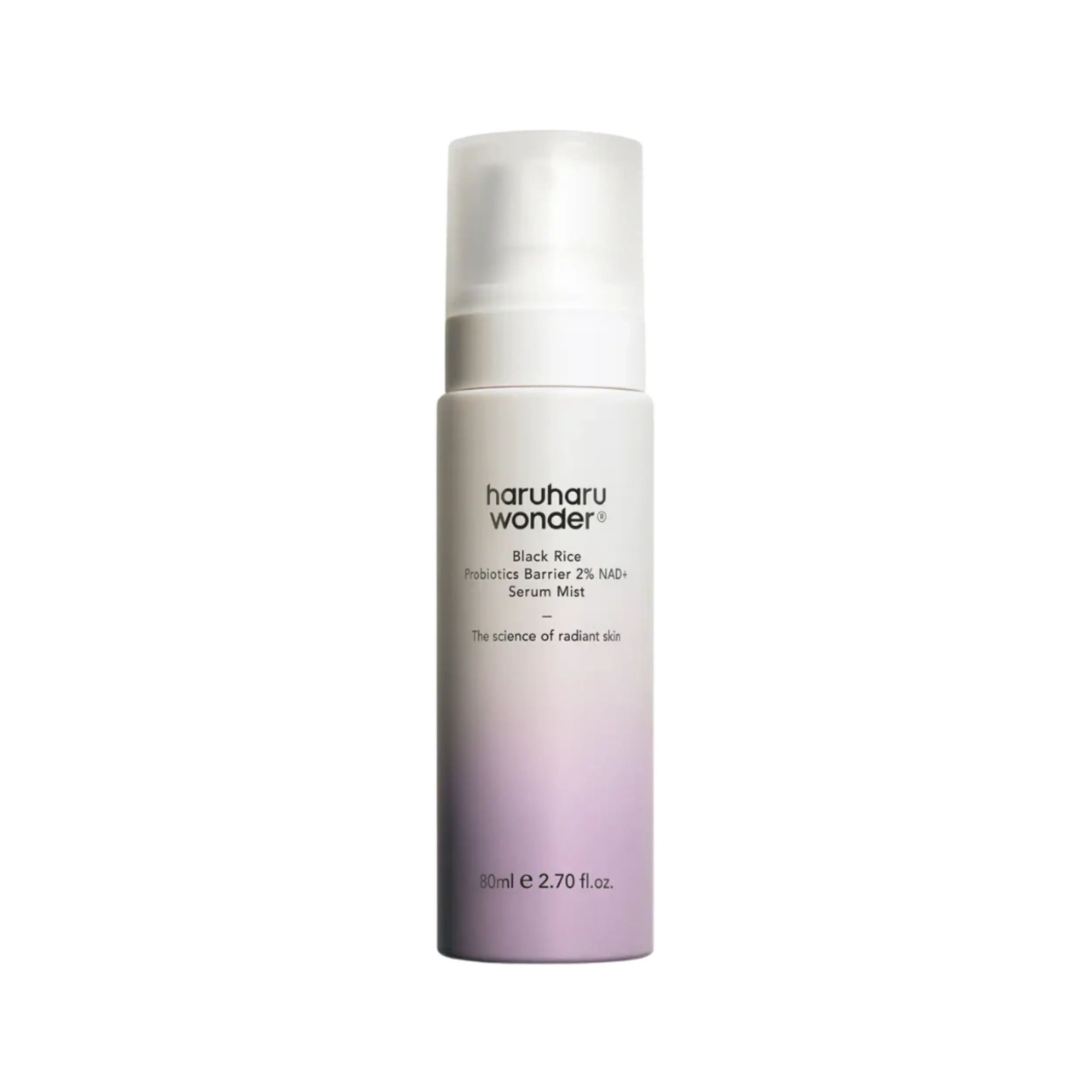 [haruharu wonder] Black Rice Probiotics Barrier NAD+ Serum Mist 80ml - Ultra-Fine Mist, Hydrating & Plumping, Barrier Support, Sensitive Skin, Ceramide, Korean Skincare, Vegan