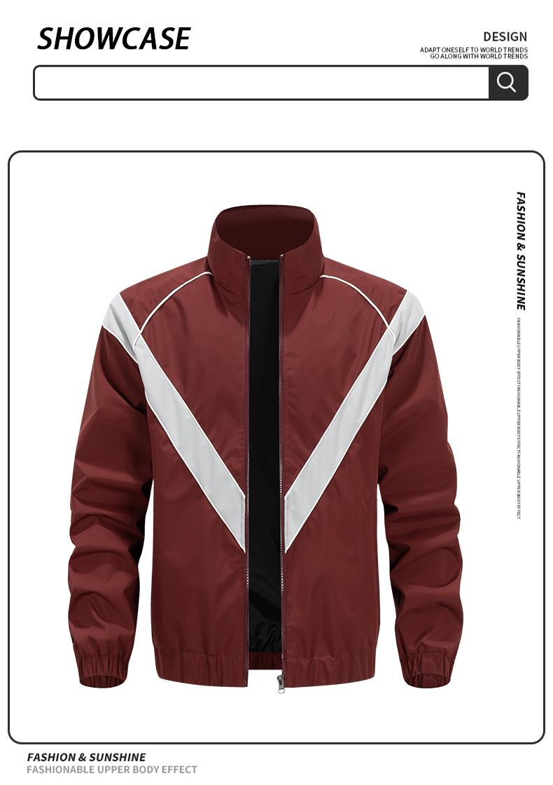 Men's Casual Stand Collar Jacket Features contrasting color trim detailing Windproof and abrasion-resistant surface Ideal for cycling, streetwear, and everyday casual wear Perfect layering piece for outerwear Streetwear apparel Coats Long Sleeve Menswear