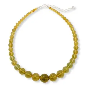 Mine Finds by Jay King Compressed Green Amber Graduated Bead 18" Necklace