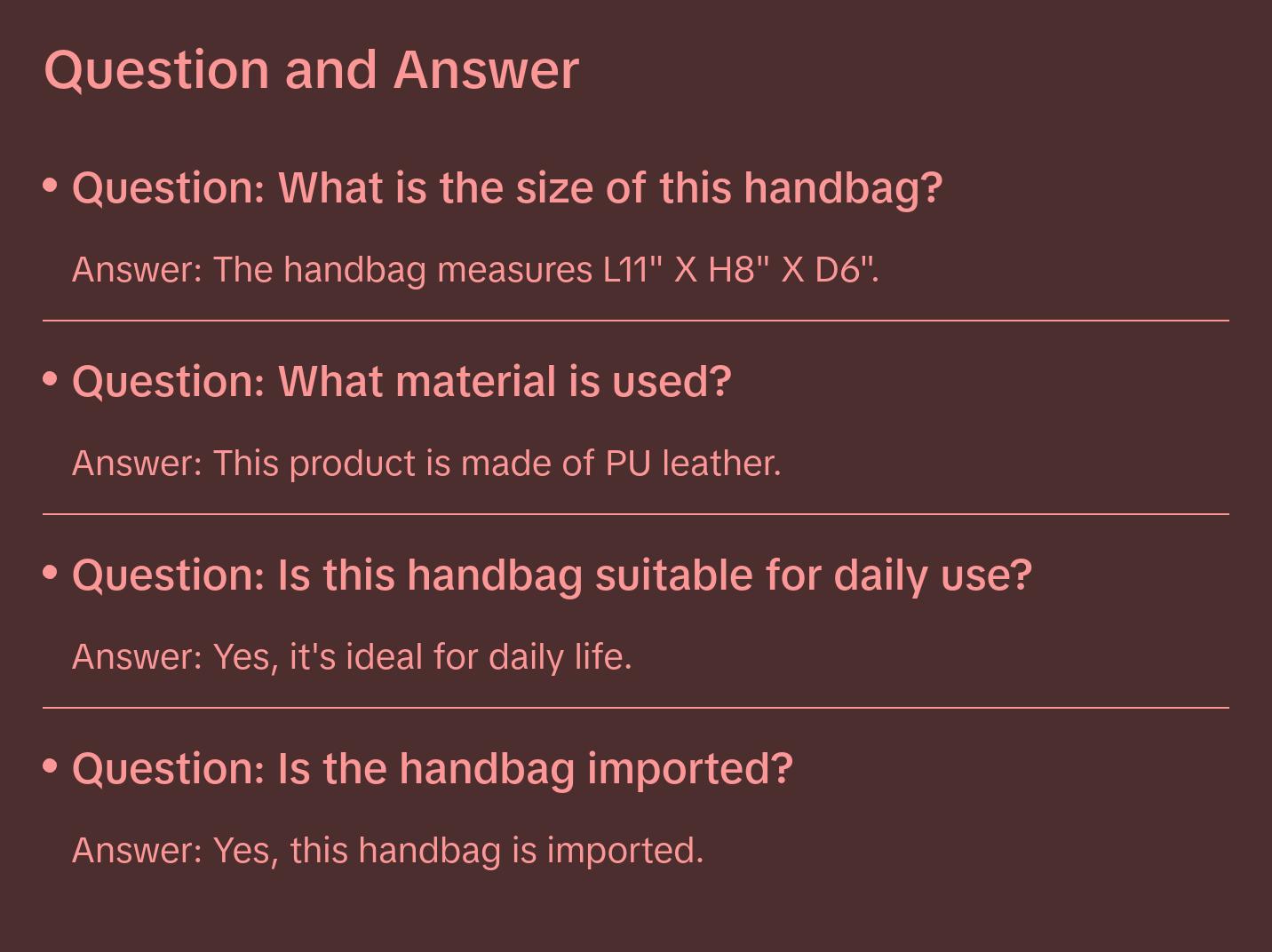 David Jones PU Leather Handbag