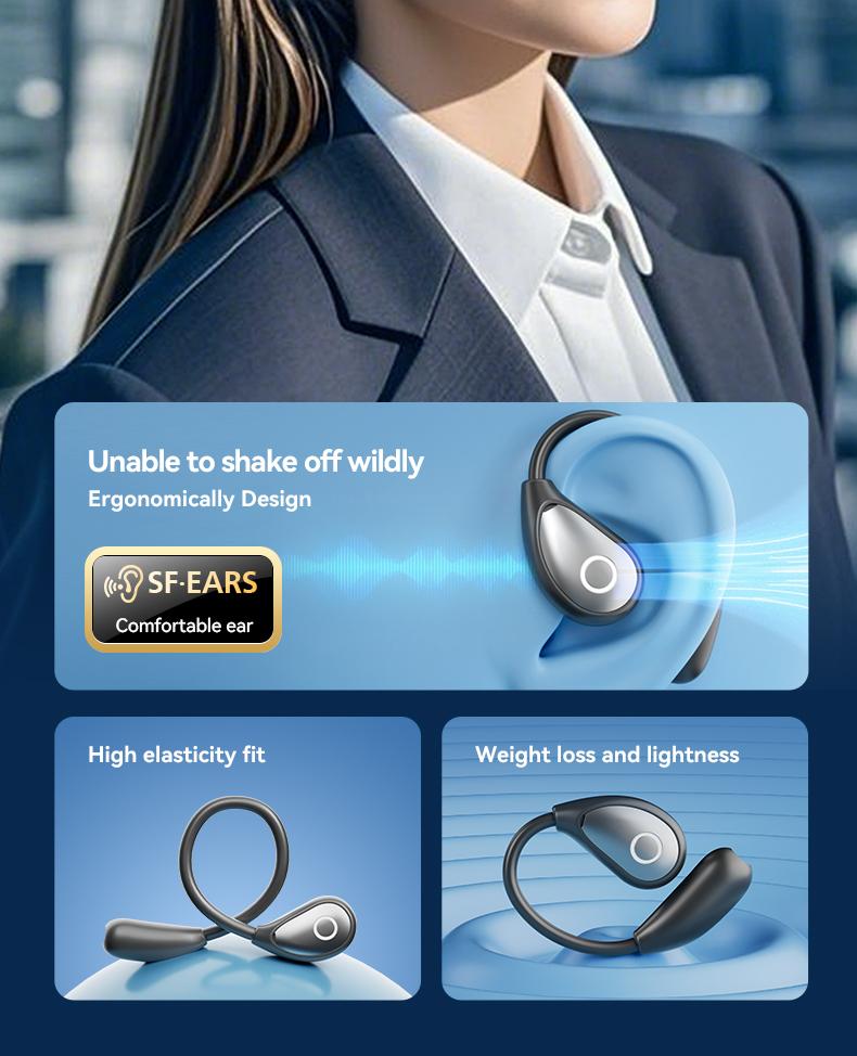 Acer OHR514 Wireless Earbuds,Open-ear Design Wireless Earphone, LongBattery Life Earbuds for Sports, Touch ControlEarbuds,Audio Electronic Headset gaming headset fast charge Black