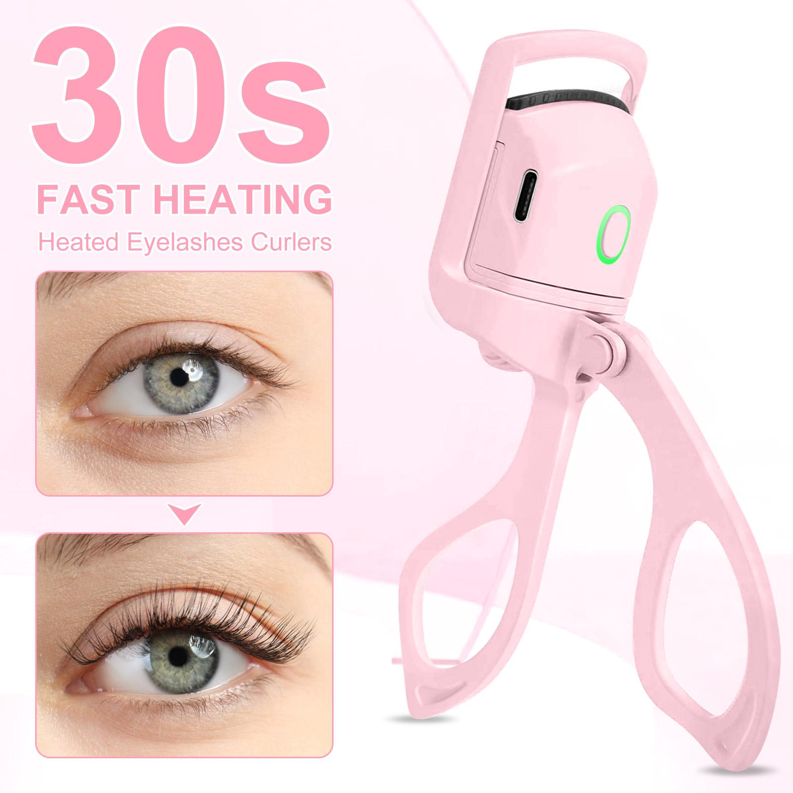 Aliver Heated Electric Eyelash Curler, Rechargeable Eyelash Curler, 2 Heating Modes Quick Natural Curling Eye Lashes for Long Lasting, Handheld Eyelash Heated Curler