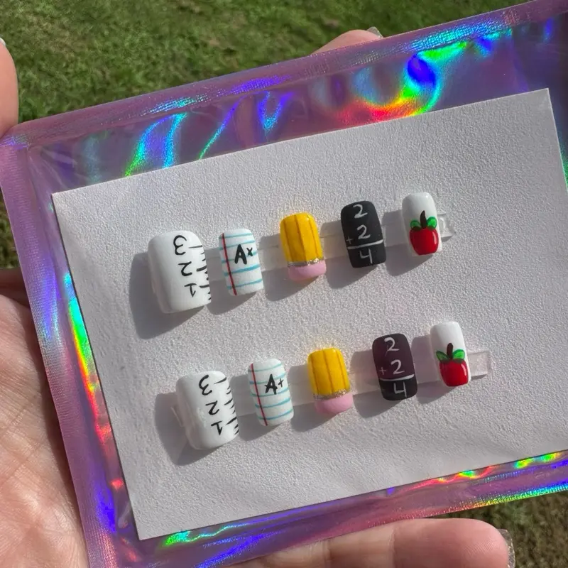 Custom Back To School Press-On Nails