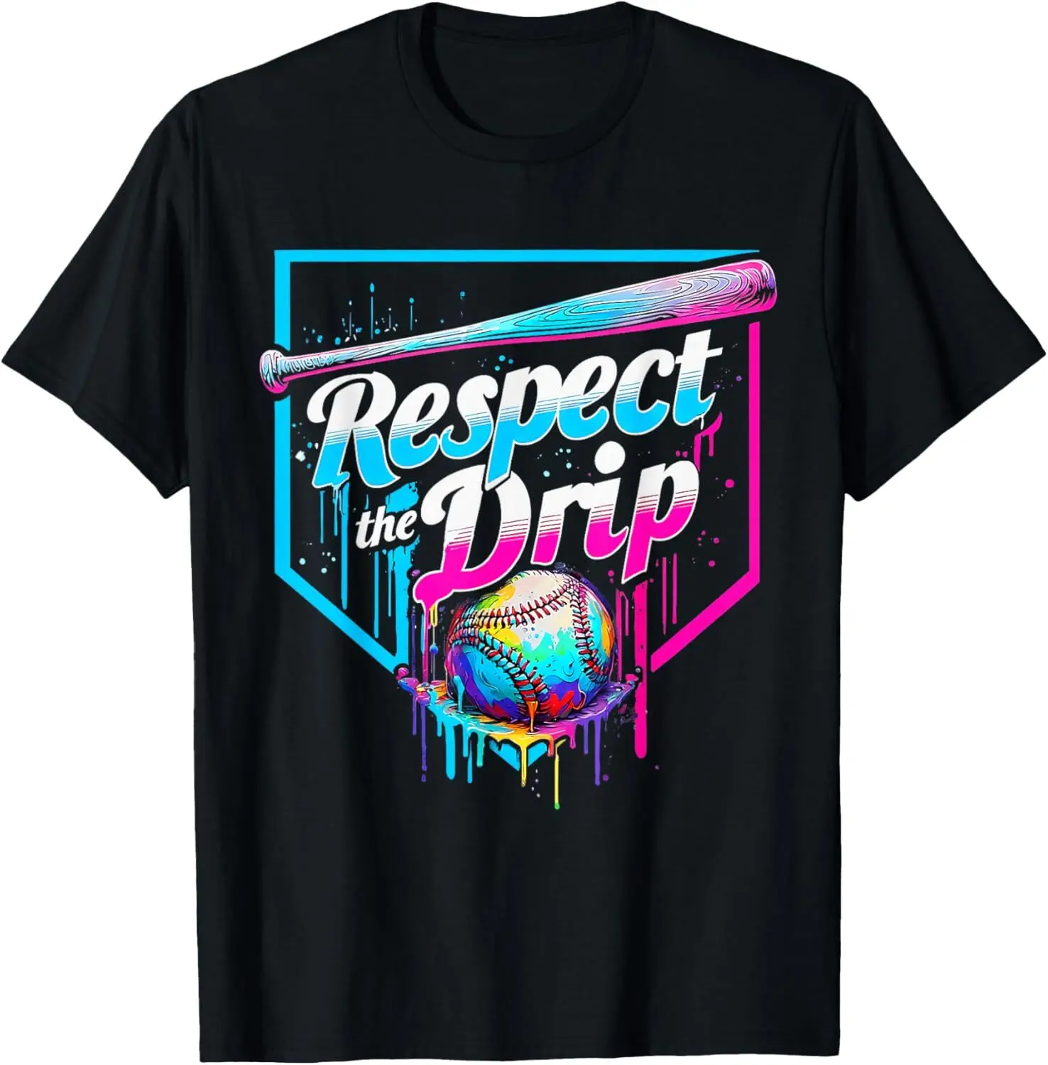 Baseball Drip Respect The Drip Player Ice Cream Sprinkles T-Shirt Cotton Fabric