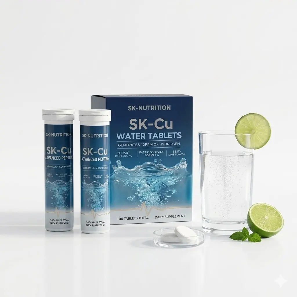 Concentrated Hydrogen Water Effervescent Vitamin C Tablets for Adults - 12PPM Hydrogen Generation - Fast-Dissolving Formula - Zesty Lime Flavor Hydration Drink - 50 or 100 Count Daily Dietary Supplement