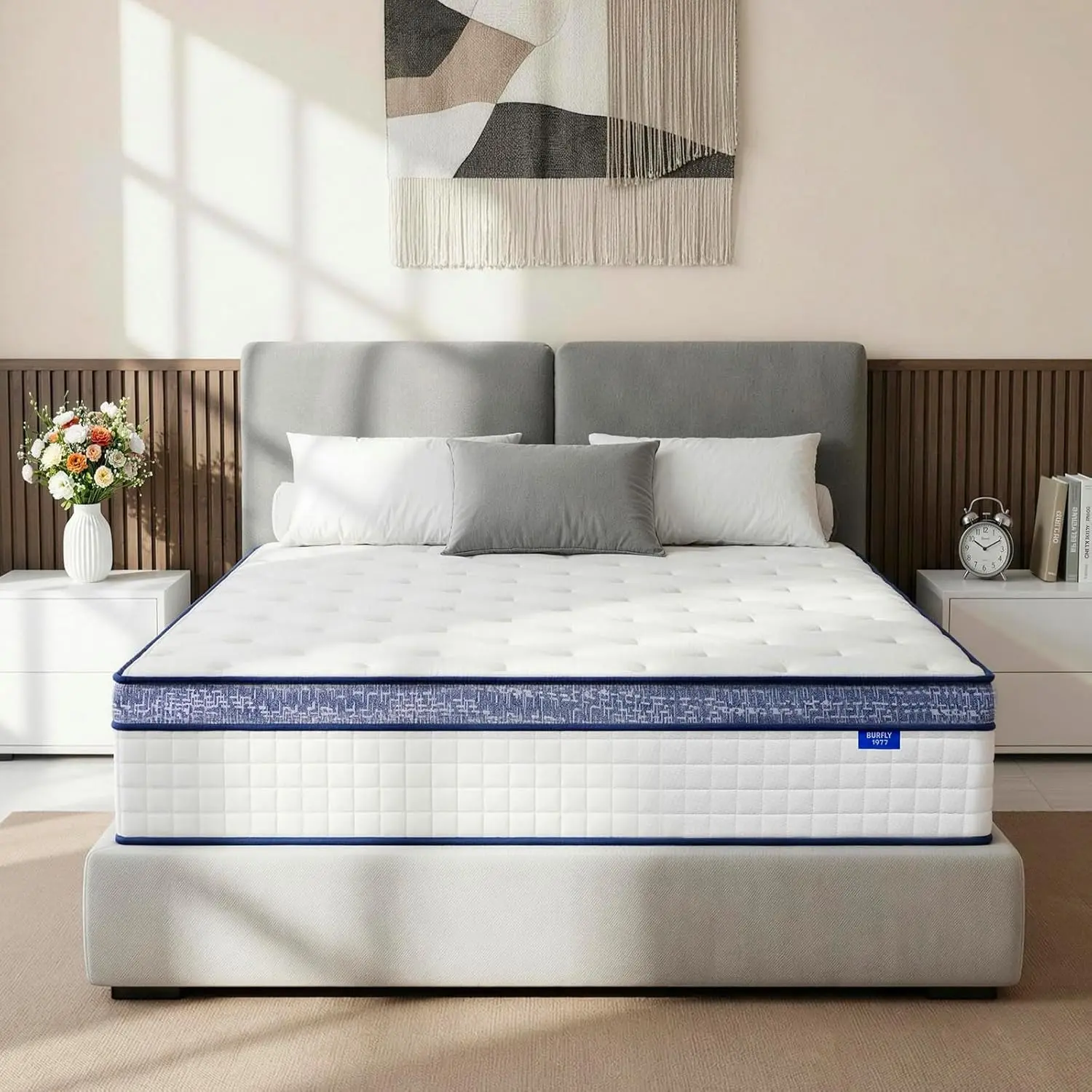 ULTRASNOOZE Queen Mattress topper, 8/10/12/14/16 Inch,Twin/Full/Queen/King, Gel Memory Foam & Zoned Support Springs, Pressure Relief, BreathableFabric, Motion Isolation【CertiPUR-US & OEKO-TEX Certification】