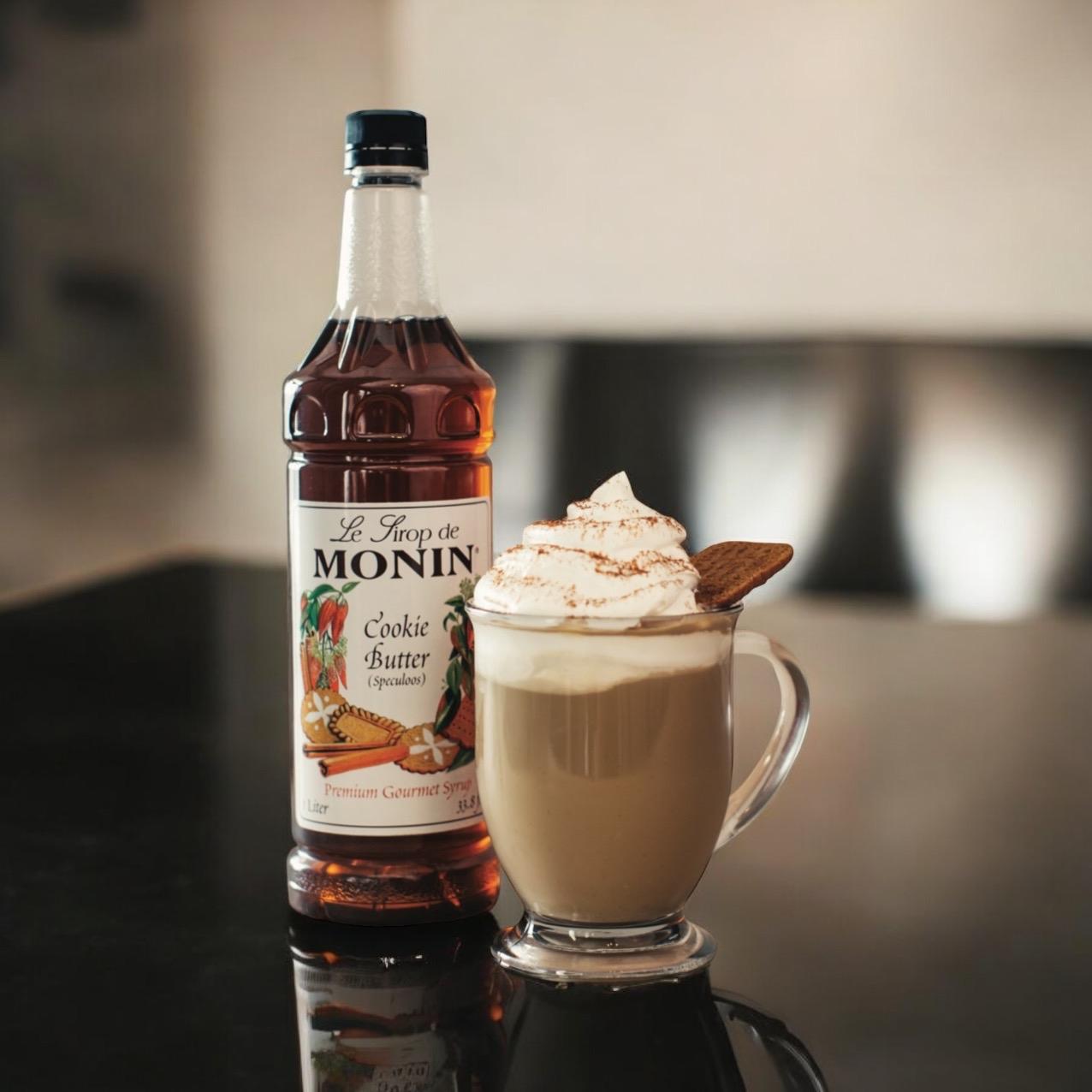 Monin Cookie Butter Flavoring Syrup 750 mL Baking Coffee Pastry Bake Sweet