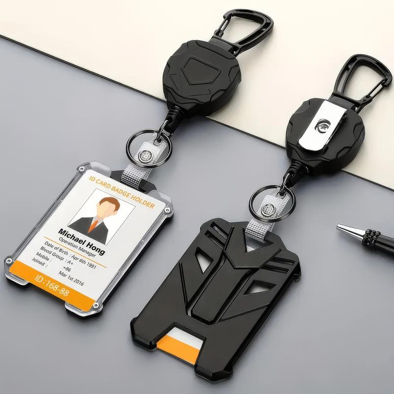 Solo Black Badge Reel with Keychain Attachment – Compact and Tangle-Free for Offices, Hospitals, or Event Use