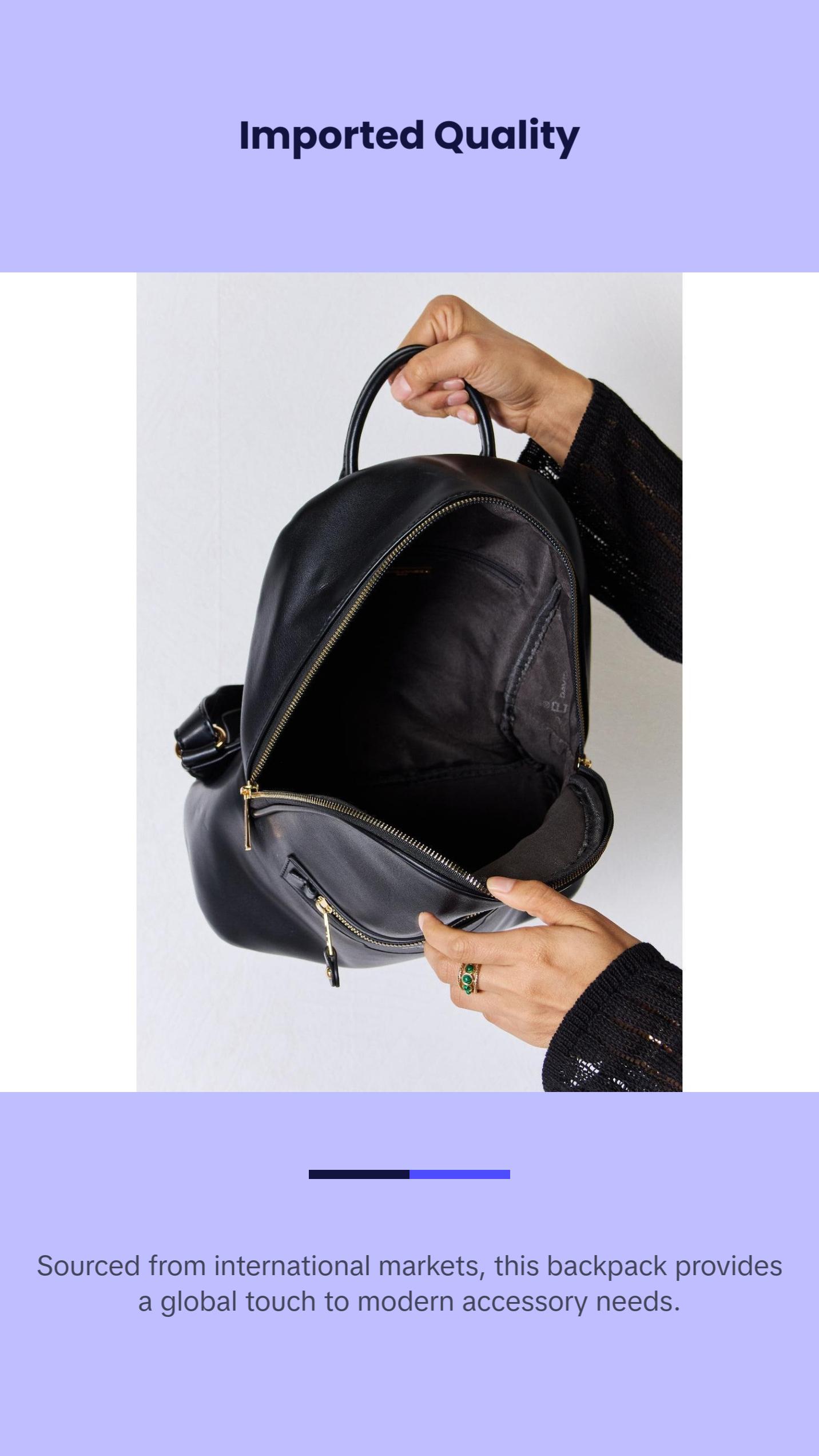 David Jones PU Leather Backpack