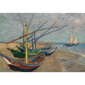 Fishing Boats on the Beach by Van Gogh