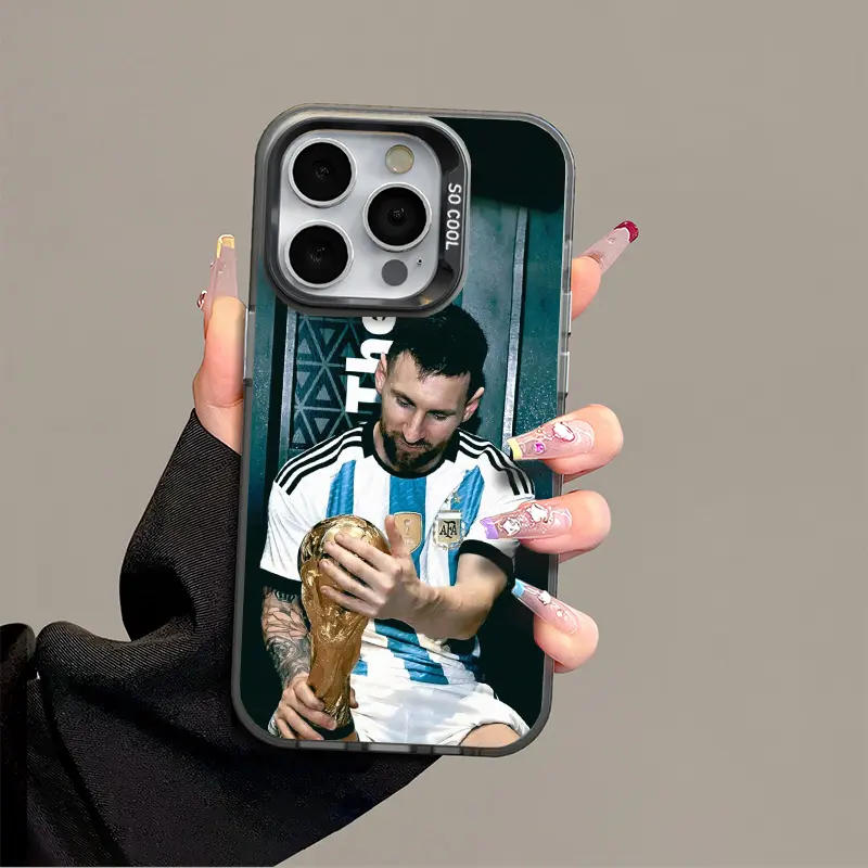 Messi IPhone 17 Promax Phone Case Anti Drop Protective Case Suitable For iphone 16 15 14 13 SAMSUNG S25 24 23 22 ULTRA Acrylic Football Phone Case