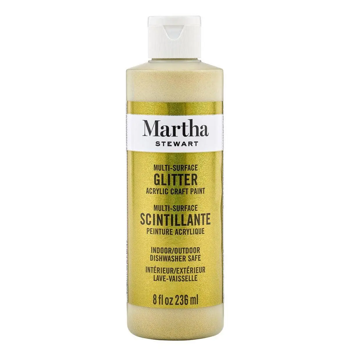 Martha Stewart Florentine Gold Glitter Acrylic Paint, 8 oz Bottle - Water-Based, Multi-Surface & Indoor/Outdoor for Craft & Large Projects, Diy Projects, Craft Projects