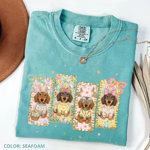 Comfort Colors Easter Dachshund T-shirt, Happy Easter T-shirt, Spring Dog, Gift Idea for Easter Day