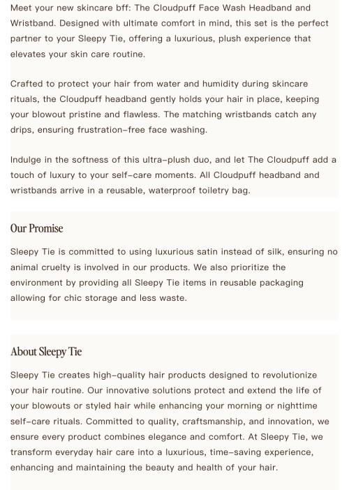 Cloudpuff 2-Piece Hair Protection Headbands for Women, Rose Headband and Wristband Set