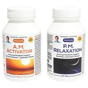 Andrew Lessman A.M. Activator & P.M. Relaxation 2-Bottle Bundle - 180 + 180 Capsules