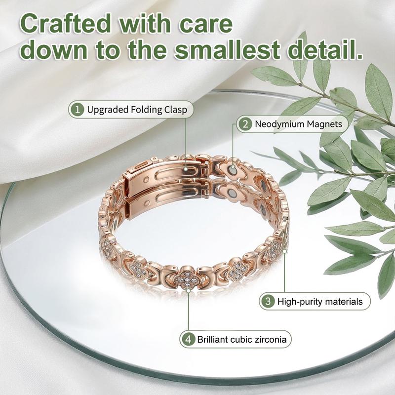 Pure Copper Magnetic Bracelet for Women 3500 Gauss Effective Magnets Trendy Stack Bangle Stretch Bangle Modern Fashion Accessories Christmas Gift Jewelry