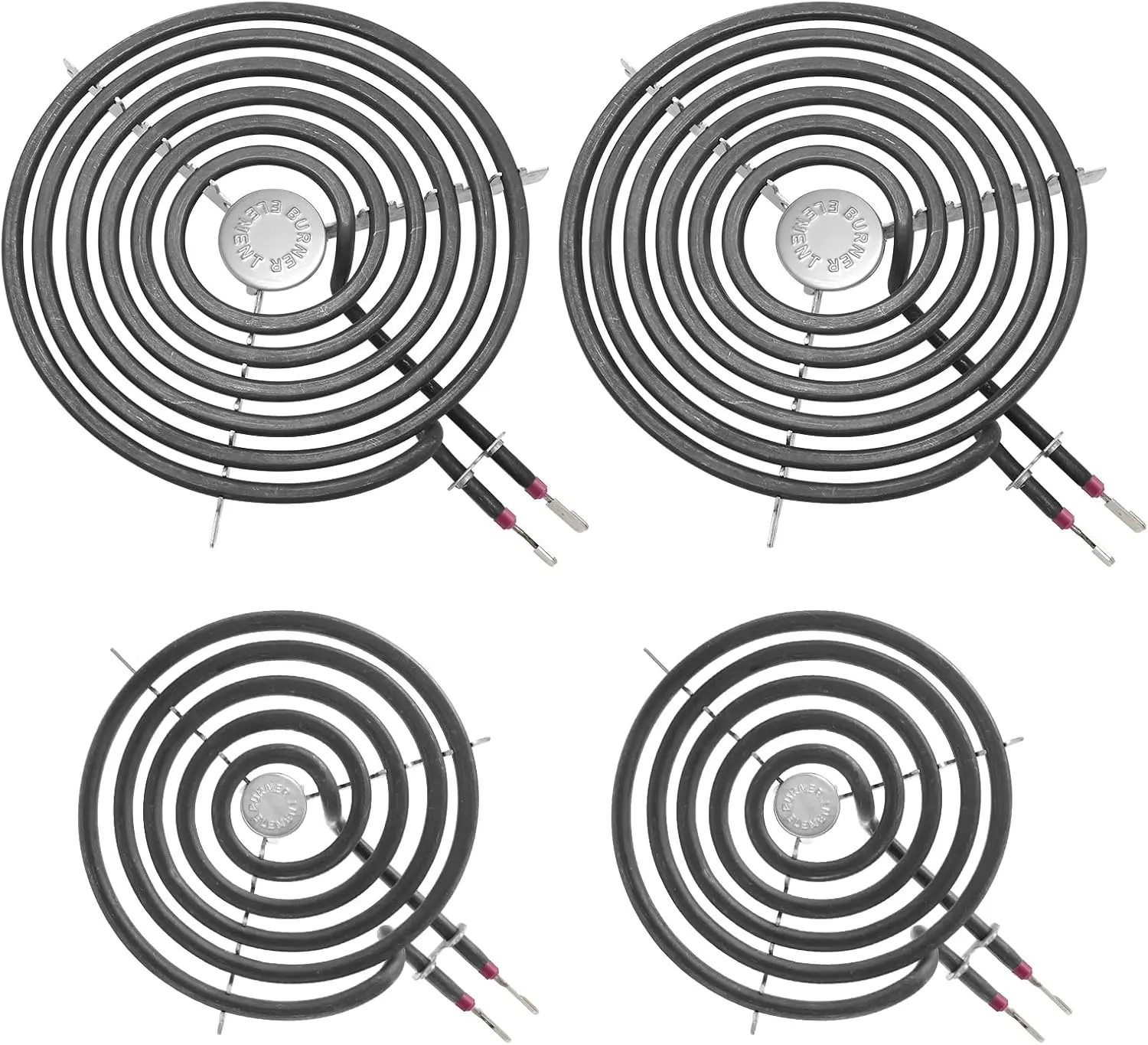 GE Hotpoint Electric Stove Burner Replacement Element - WB30M1, WB30M2, AH243867, B003N6T03G, Compatible with Model, Includes 2x8'' & 2x6'' for Electric Range Stove Top, 8'' And 6''